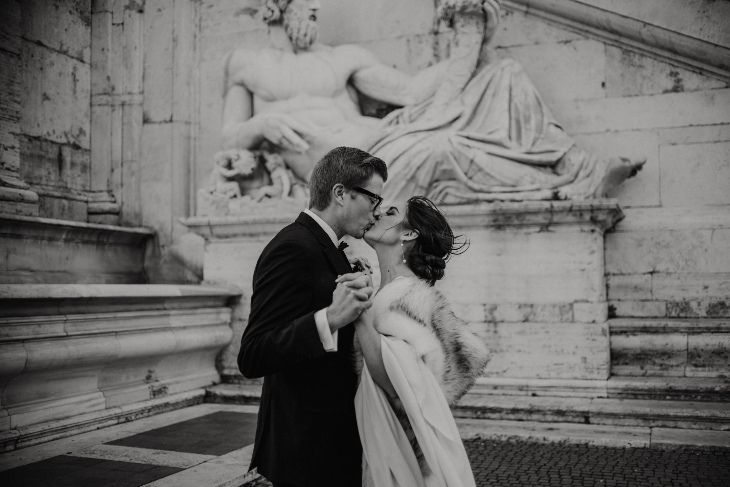 Winter elopement in Rome, Italy - couple from USA